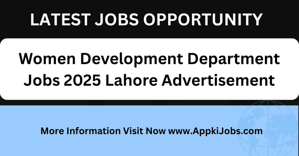 Women Development Department Jobs 2025
