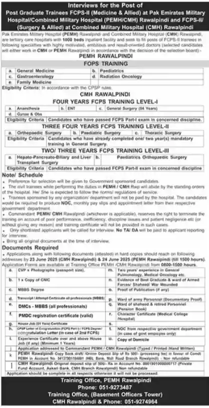 Emirates Military Hospital Rawalpindi Jobs 2025 Pak