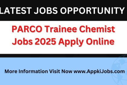 PARCO Trainee Chemist Jobs 2025