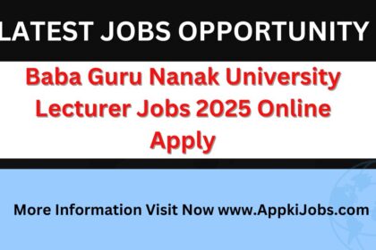 Baba Guru Nanak University Lecturer Jobs 2025