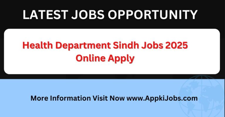 Health Department Sindh Jobs 2025