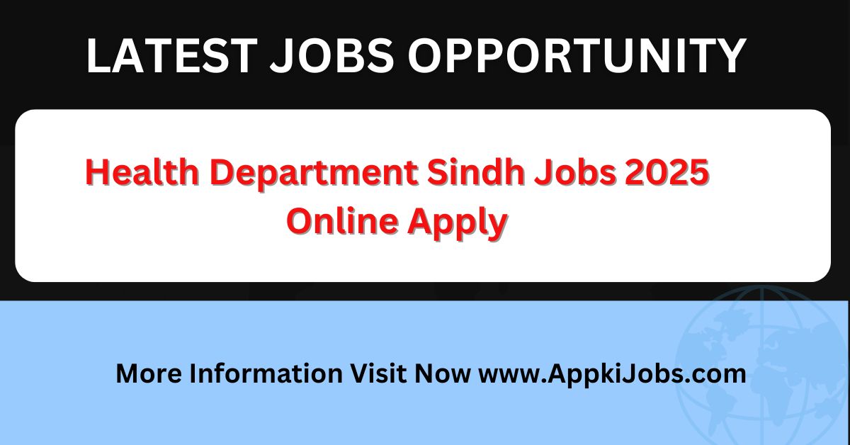 Health Department Sindh Jobs 2025